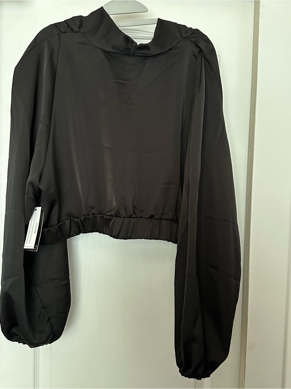 Eloquii Black Open-Front Draped top - Picture 8 of 8